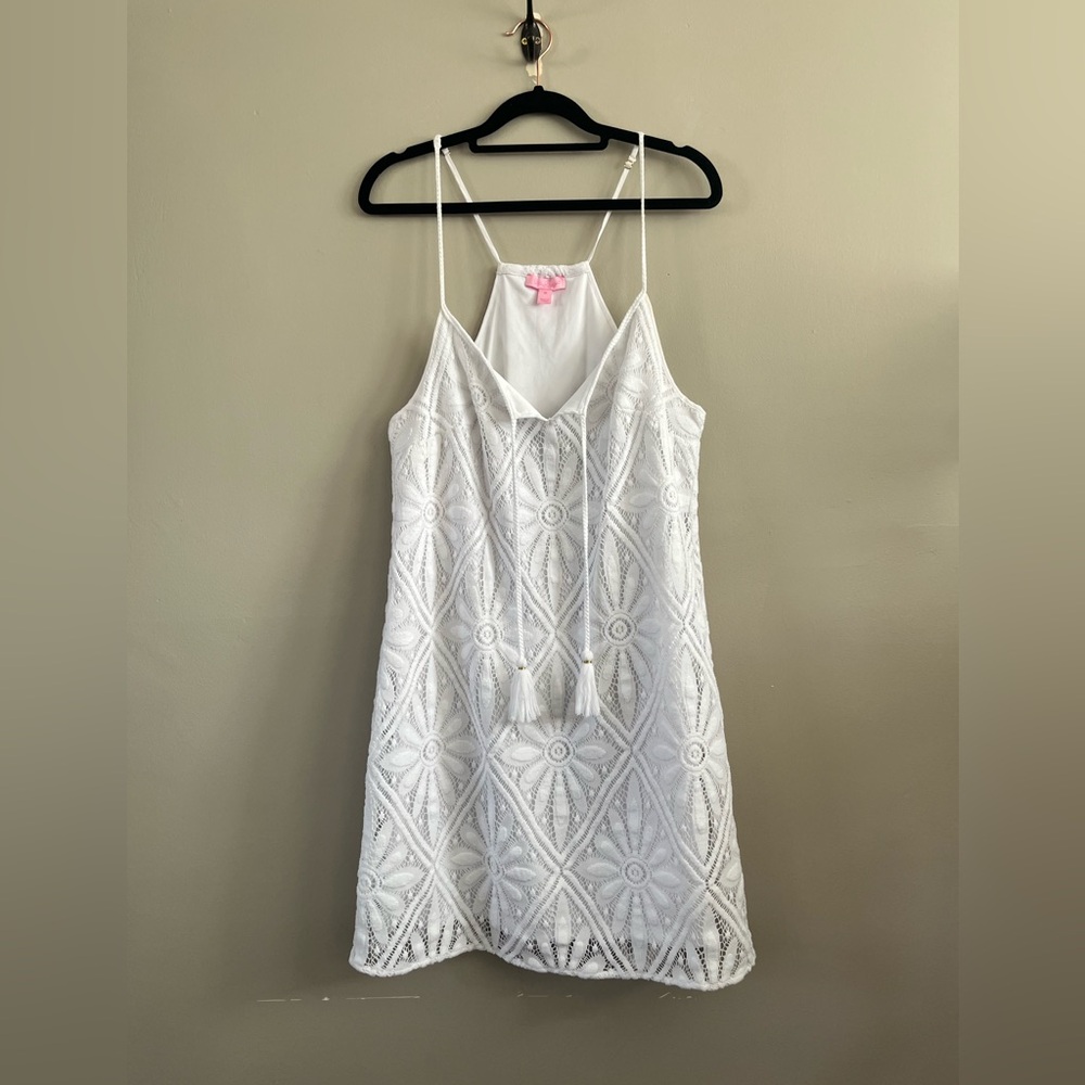LILLY PULITZER Resort‎ White Delray Diamond Lace Dusk Dress Medium Beach - Picture 2 of 7